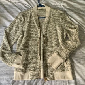 Lucky Brand Knit Zip Up Bomber Style Jacket Small